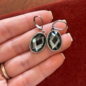 Lia Sophia Silver Earrings with Blue Faceted Stones